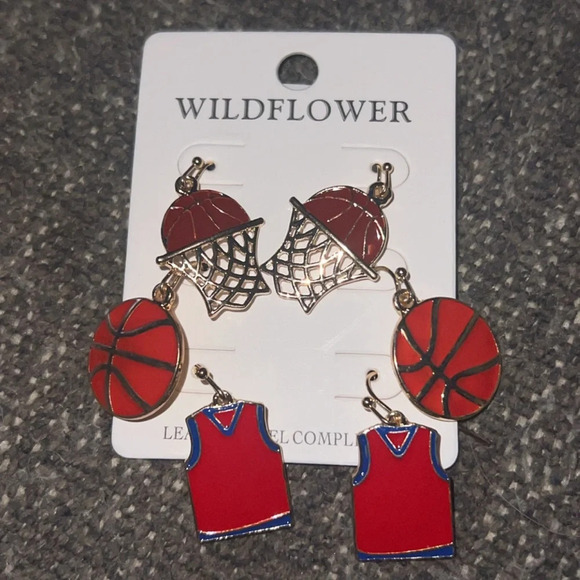 NWT 3 pair of Basketball Dangle Earrings - Picture 1 of 2